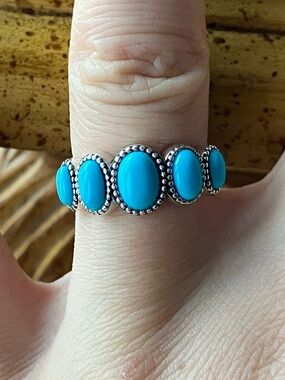 Sleeping Beauty Turquoise Sterling Silver Ring Size 6
